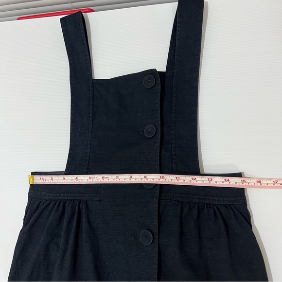 Cue Women’s Pinafore Dress Black Pockets Short Mom Style Comfort Work Size 6 XS - Picture 12 of 12